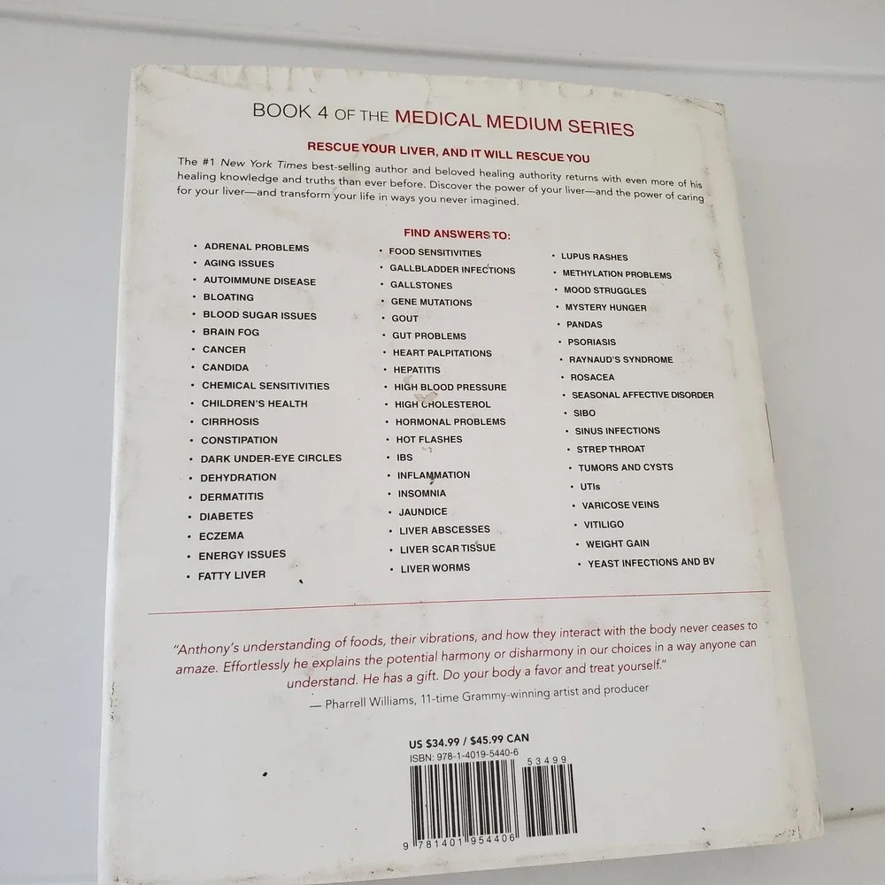Medical Medium Liver Rescue Anthony William Hardcover Health Diet Book 2018